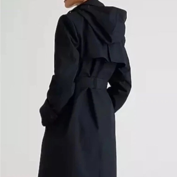 NWT J.Crew New Icon Trench Coat Black Hooded Hood Belt Jacket - Picture 3 of 9